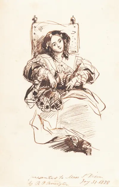 Sketch of a Woman av Richard Parkes Bonington