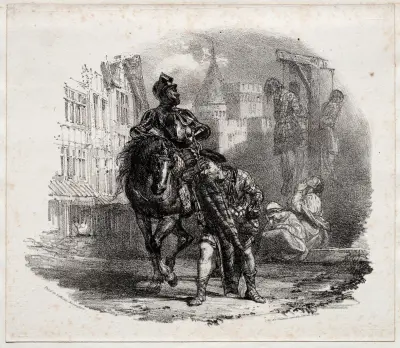 The Escape from Argyle Castle av Richard Parkes Bonington