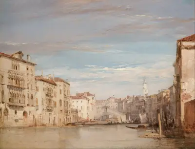 Canal Grande i Venedig, mot Rialto av Richard Parkes Bonington