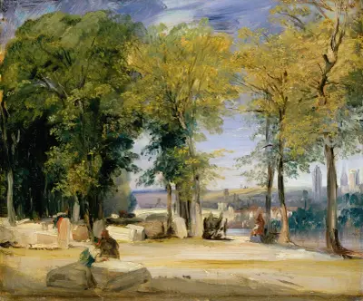Vy nära Rouen av Richard Parkes Bonington