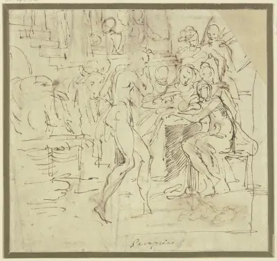 Adoration of the shepherds av Parmigianino