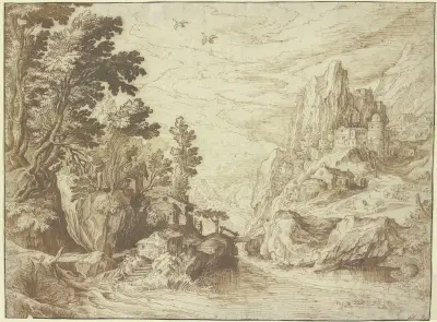 Ansicht einer Campagnalandschaft av Paul Bril