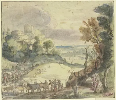 Jacob wrestling with the angel av Paul Bril