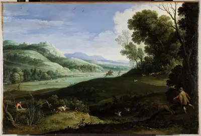 Landscape with Hunters av Paul Bril