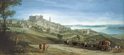 View of Bracciano av Paul Bril