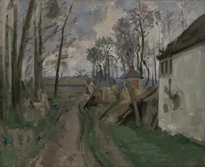 A Village Road near Auvers av Paul Cézanne