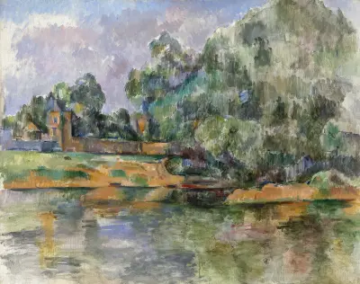 Banks of the Seine at Médan, 1885 av Paul Cézanne