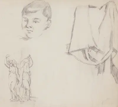 Feuille d’études av Paul Cézanne