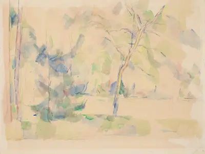 Lake at the Edge of a Forest av Paul Cézanne