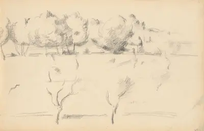Landscape with Trees av Paul Cézanne