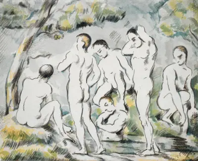 Les Baigneurs – Petite planche av Paul Cézanne