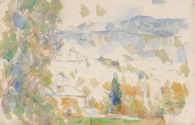 Les Bastides Lou Deven et Barbaroux av Paul Cézanne