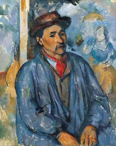 Man in a Blue Smock av Paul Cézanne