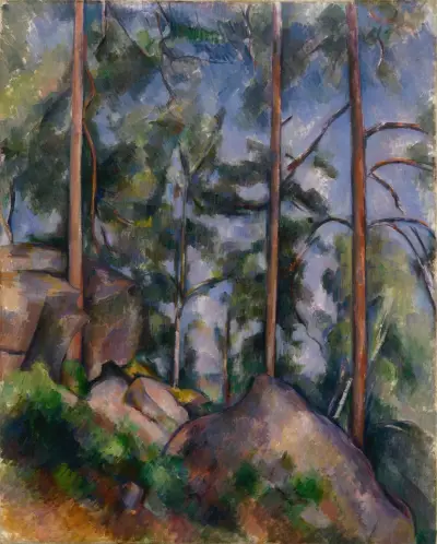 Pines and Rocks av Paul Cézanne