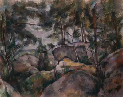 Rocks in the Forest av Paul Cézanne