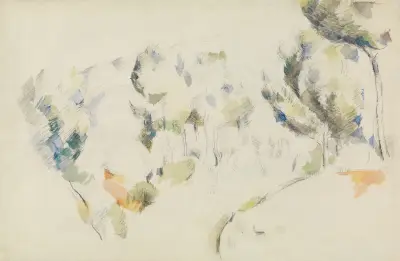 Senke mit Bäumen av Paul Cézanne