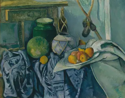 Still Life with a Ginger Jar and Eggplants av Paul Cézanne