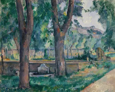 The Pool at Jas de Bouffan av Paul Cézanne