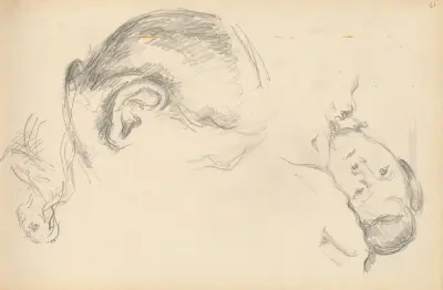 Three Heads, One of Madame Cézanne av Paul Cézanne