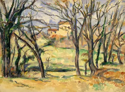 Trees and Houses Near the Jas de Bouffan av Paul Cézanne