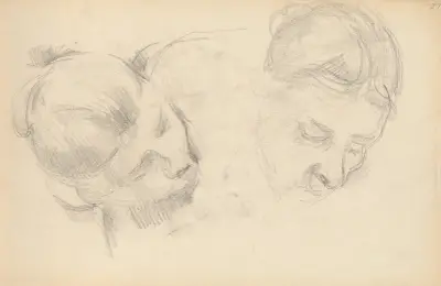 Two Heads of Women av Paul Cézanne