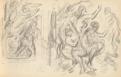 Two Studies for ‘The Judgement of Paris’ or ‘The Amorous Shepherd’ av Paul Cézanne