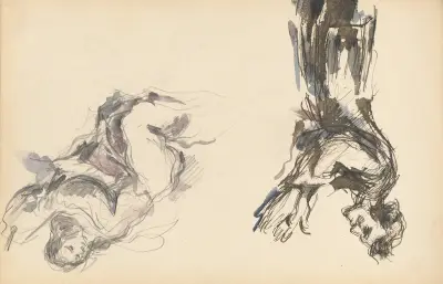 Victor Chocquet and an Angel for ‘The Apotheosis of Delacroix’ av Paul Cézanne