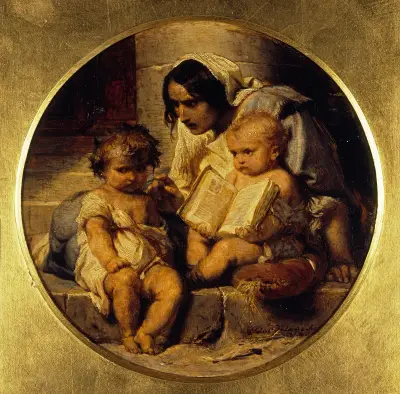 A Child Learning to Read av Paul Delaroche