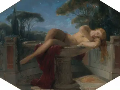 Jeune Fille Dans Une Vasque av Paul Delaroche