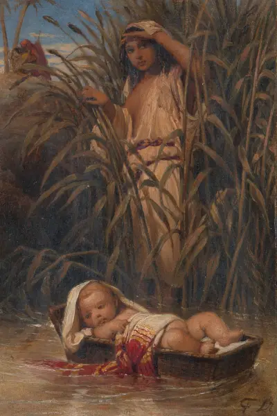 Mozes in het biezenkistje av Paul Delaroche