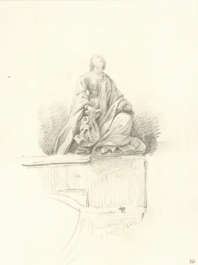 Study of a Figural Monument av Paul Delaroche