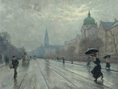 A street scene, Copenhagen av Paul Fischer