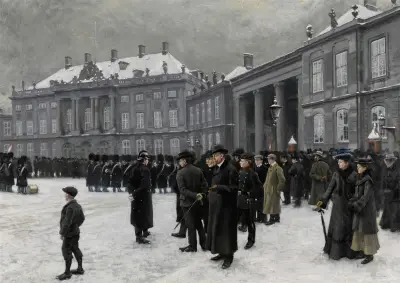 Changing of the guard at Amalienborg Palace av Paul Fischer
