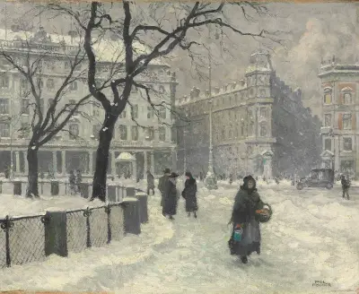 Kongens Nytorv, Copenhagen In Winter av Paul Fischer