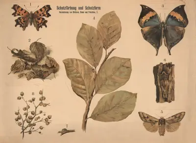 Schutzfärbung und Schutzform. Nachahmung von Blättern, Rinden und Früchten. av Paul Flanderky