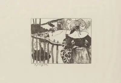 Bretonnes à la barrière av Paul Gauguin