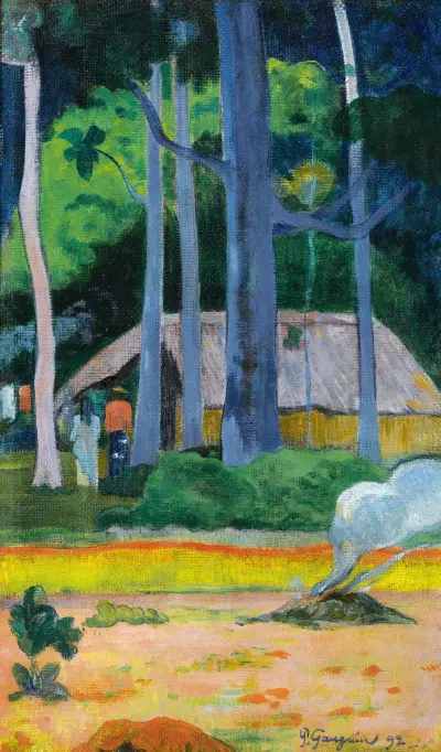 Cabane Sous Les Arbres av Paul Gauguin