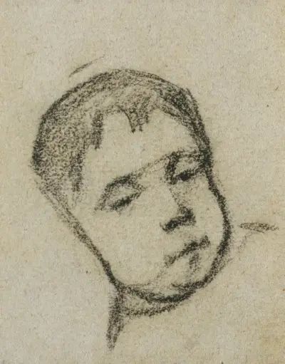 Emil Gauguin as a Child, Head on a Pillow av Paul Gauguin