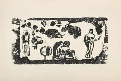 Femmes Animaux et Feuillages av Paul Gauguin