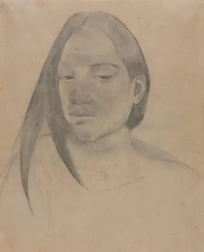 Head of a Tahitian Woman, 1891 av Paul Gauguin