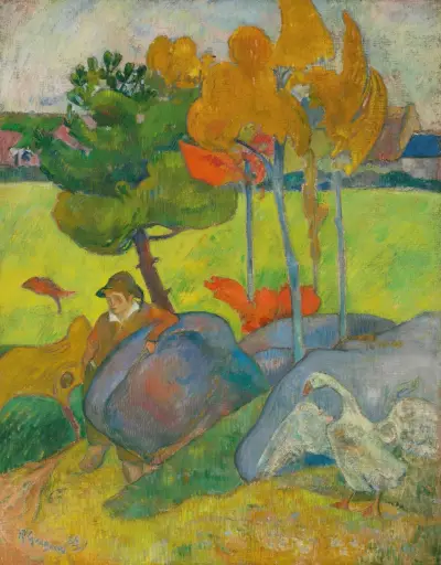 Petit Breton À L’oie av Paul Gauguin