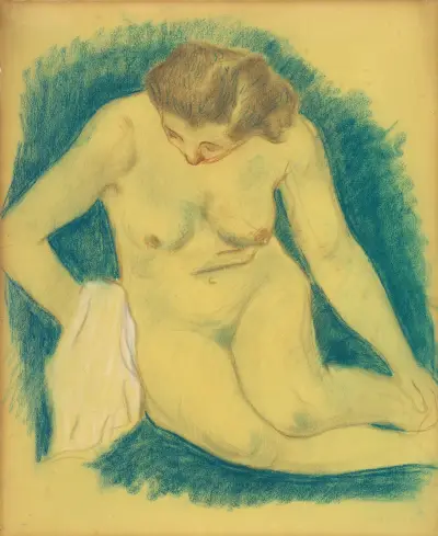 Seated Nude Seen From Above av Paul Gauguin