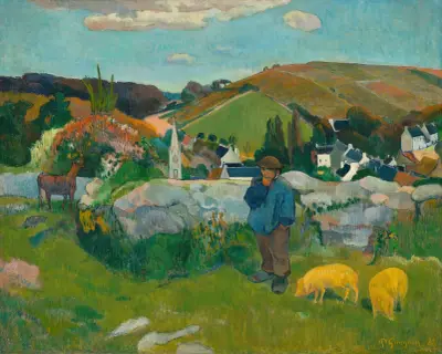 The Swineherd av Paul Gauguin