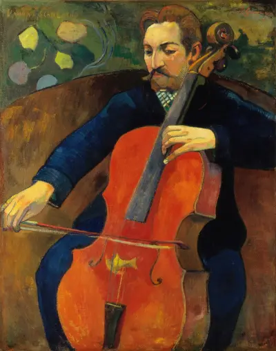 The Violoncellist Schneklud av Paul Gauguin