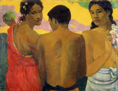 Three Tahitians av Paul Gauguin
