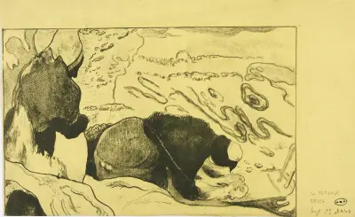 Women Washing Clothes av Paul Gauguin
