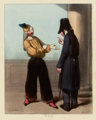 Je vous dis que vous avez dansé d’une façon. que. enfin, il ne fallait pas. ainsi que votre femme la même chose av Paul Gavarni