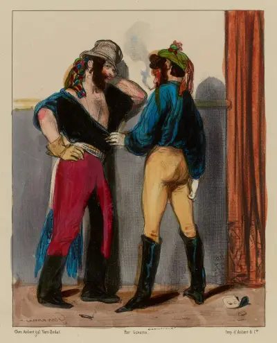 J’te parie mon Alezan doré contre la vicomtesse que j’emporte ce soir le petit rat du baron av Paul Gavarni