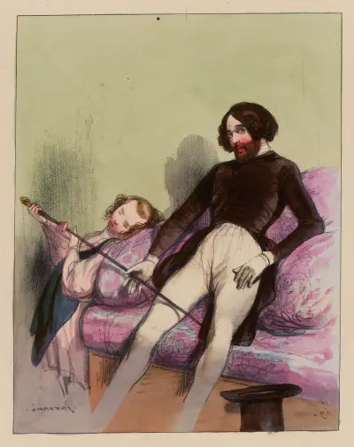 Maman va venir, pas tout de suite elle est avec Madame Pelet. moi j’en ai pas av Paul Gavarni