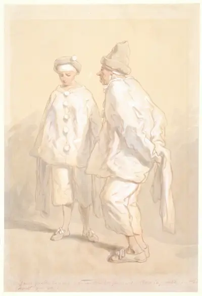 Man and Woman in Masquerade Costume as ‘Punchinello’ von Paul Gavarni
